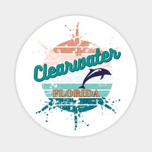 Clearwater Florida Exploding retro sunset Magnet